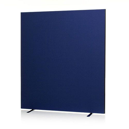 Acoustic panels from a affordable office screen range, complete with dark blue fabric and black edging.