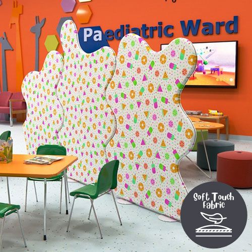 Delta Velvet Cloud Acoustic Office Dividers in a medical setting 