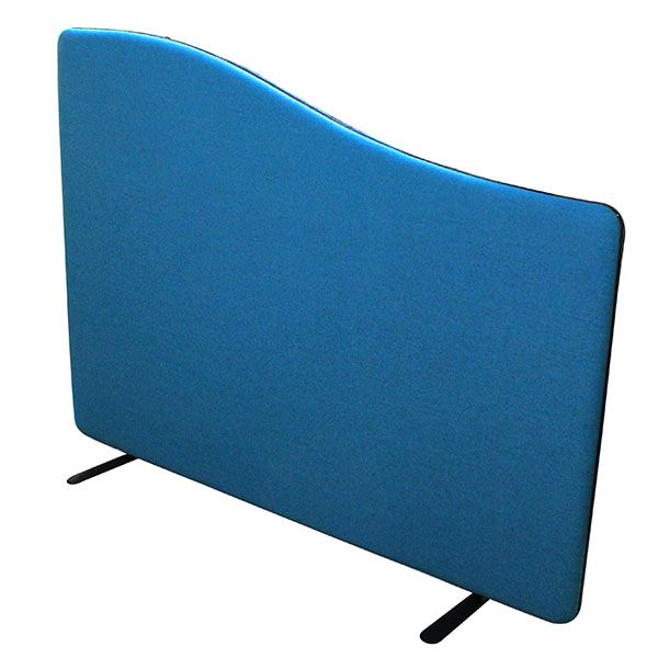 Nova 66mm Wave Acoustic Office Partitions with blue fabric and black edging