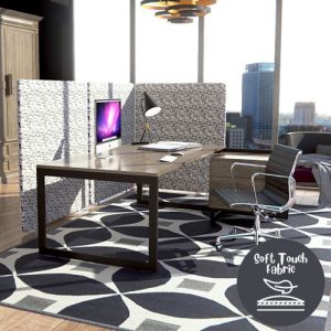 Delta Velvet Acoustic Home Office Room Dividers used around side and back of desk. 