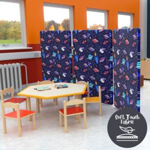 Delta Velvet Classroom Dividers with space themed fabric