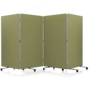 1200mm high loop nylon folding room divider with portable castor wheels.
