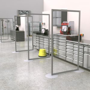 Protection screens with clear perspex